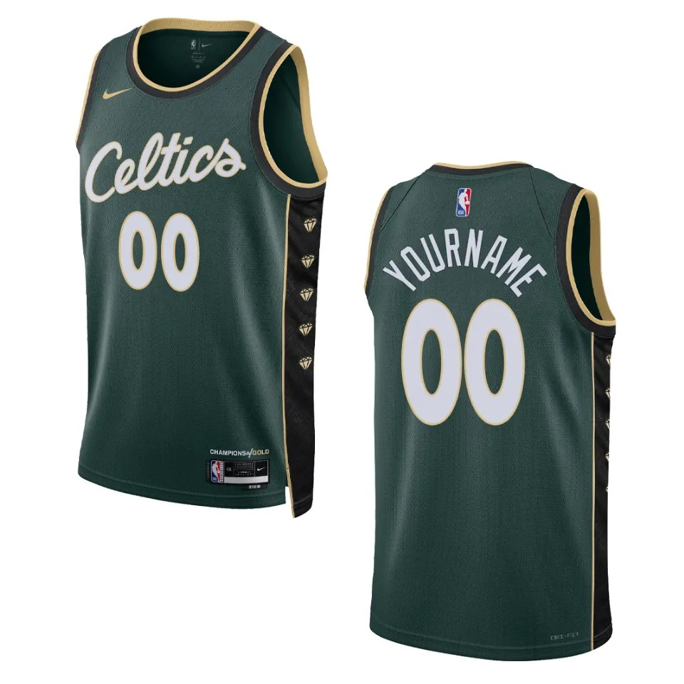 Men's Boston Celtics Custom #00 City Edition 2022-23 Swingman Dark Green Jersey 2401XRYZ